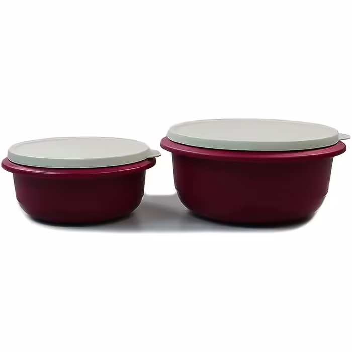 Tupperware Mixing Bowl Pro 2.0 L + 1.0 L Dark Pink Dough Bowl, Yeast Dough, Proofing Bowl