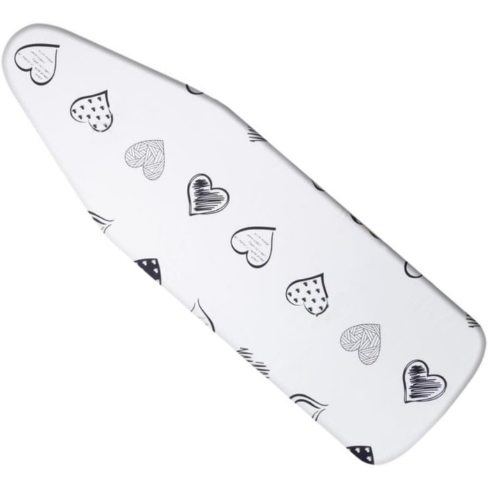 Гладильна дошка Yizunnu: 140x50 см, товсте покриття, шнурок, регульований затискач, простий монтаж, стійкий до подряпин принт (серце)