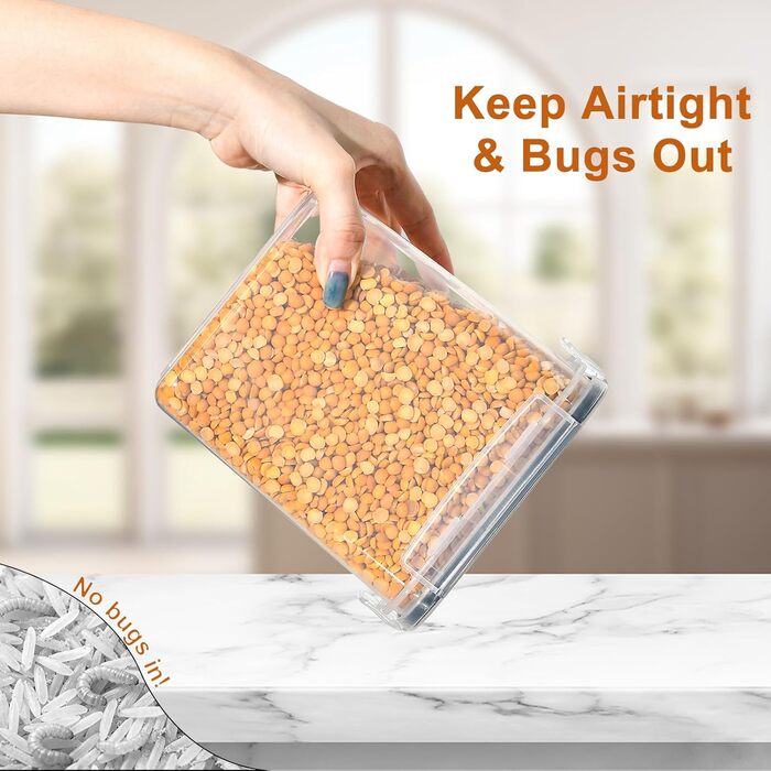 Набір контейнерів для зберігання GoMaihe 16 шт., герметичні бокси для кухні, пластикові контейнери з кришкою для круп, мюслі, рису, борошна та корму для тварин
