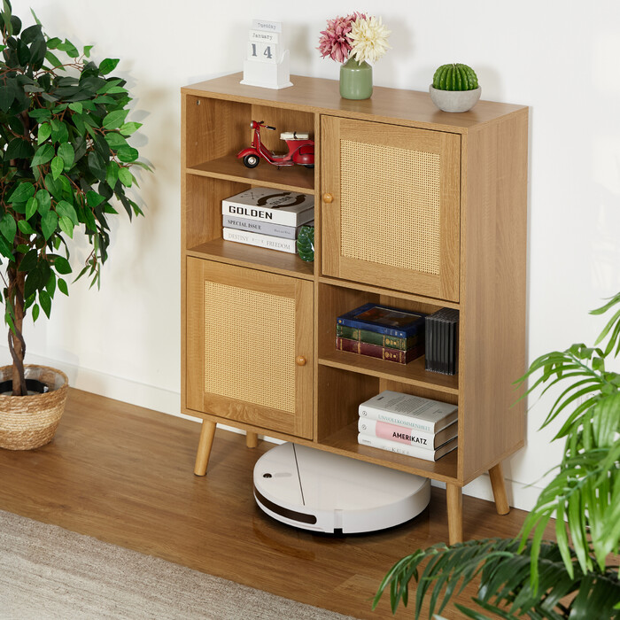 Сервант Relaxdays з 2 дверима з ротанга
