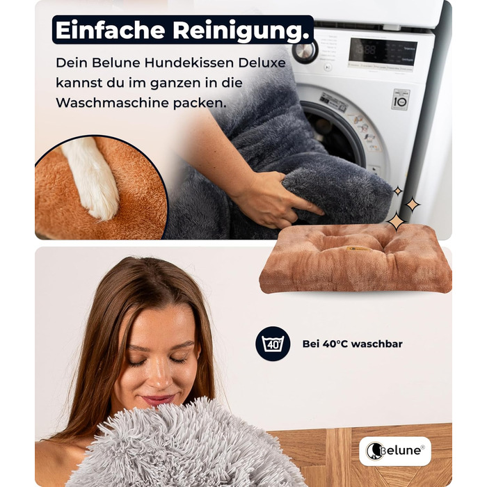 Belune® Крісло-лежанка для собак Deluxe - миється, великі породи, лежанка для собак (Колір: Коричневий, Розмір S (92x62x12 см))