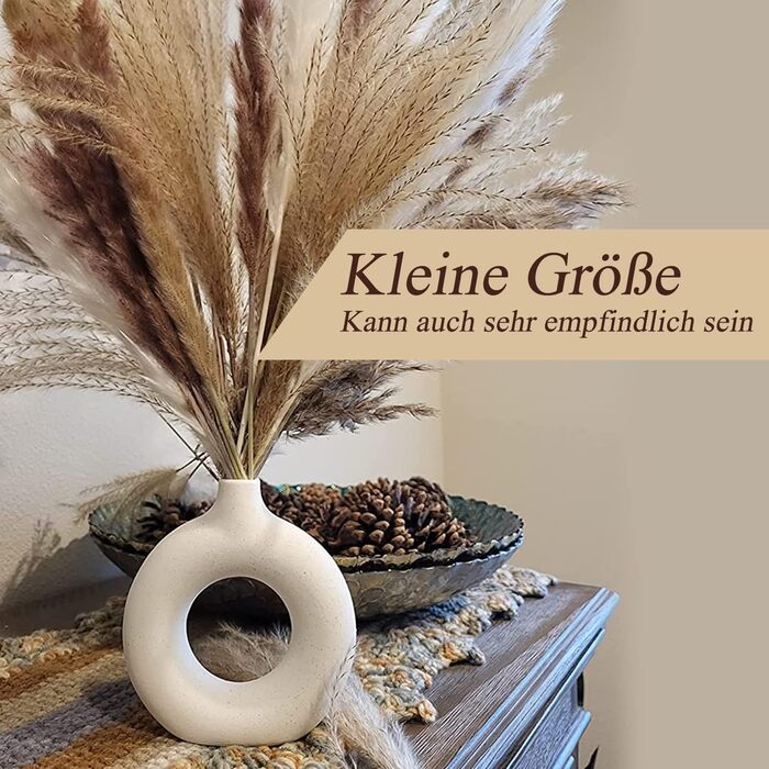 Набір ваз Sawoake Donut Ceramic Set 2 шт. для сучасного декору дому, круглі матові вази для пампасной трави, нейтральний бохо, скандинавський мінімалізм, чорний та білий колір