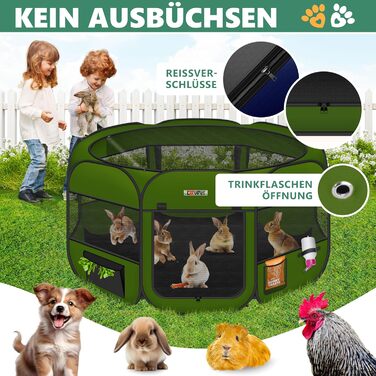LOVPET® Foldable Pet Playpen - Indoor/Outdoor Dog & Cat Enclosure with Bowl & Fleece Blanket - Oxford Fabric Pop-Up System