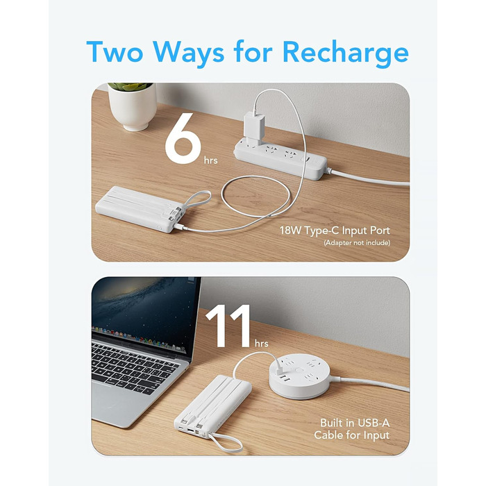 Power Bank VRURC 20000mAh з LED дисплеєм: швидка зарядка 22,5W, USB-C, для iPhone, Huawei, Samsung