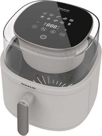 Фритюрниця Taurus Aero Crisp Spin 6L з обертальним механізмом, 6л, 1550 Вт, до 200°C, сучасний дизайн, біла