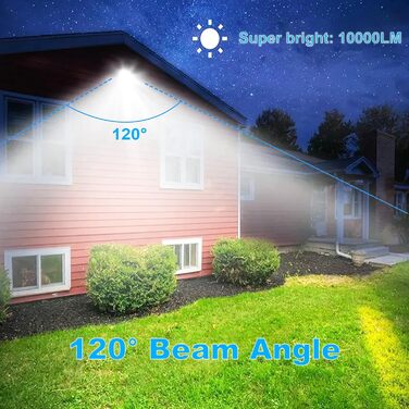 LED Floodlights 100W, 2 Pack LED Floodlights Outdoor with Plug 10000LM Outdoor Spotlights 6500K Cool White LED Projectors IP66 Waterproof LED Floodlights for Warehouse Garden Garage Yard