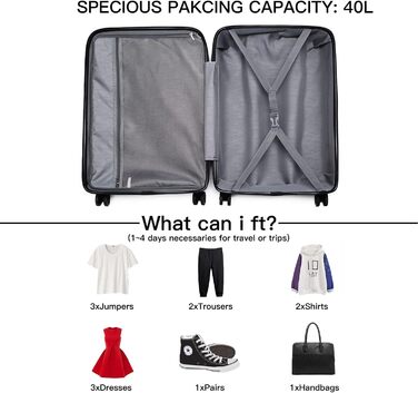 Чохол-валіза KONO 76см з TSA замком та 4 колесами. Валіза з поліпропілену, 100 літрів (Чорний, XL)