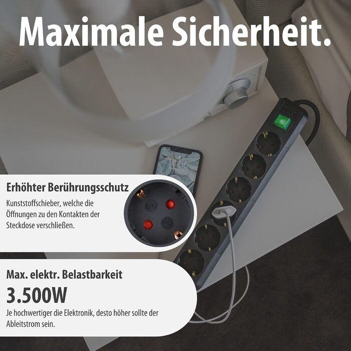 Набір мережевих фільтрів Brennenstuhl Eco-Line, подовжувач з 6 розетками, кабель 3м (2 шт)