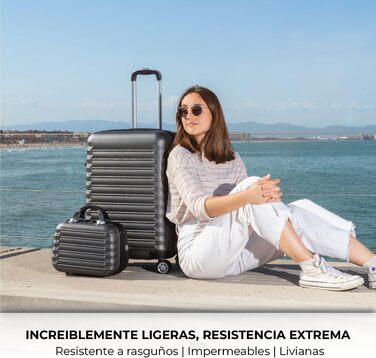 Набір валіз NUMADA 4 шт. (75см, 63см, 53см, культиватор), ABS, жорсткий, водостійкий, з коліщатами, з замком