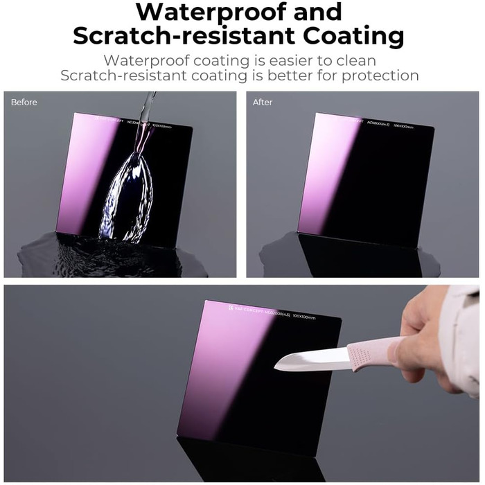 Набір фільтрів K&F Concept Nano-X: квадратний фільтр, тримач, адаптерні кільця (ND32000)