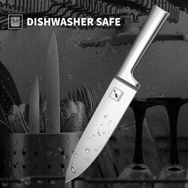 IMARKU 15-Piece Japanese Stainless Steel Knife Set with Block - Professional Kitchen Knife Set with Sharpener & Cleaning Block