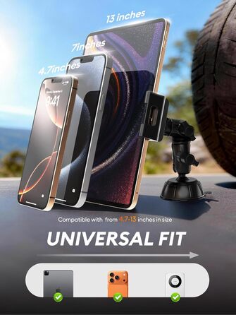 Автотримач для планшету OHLPRO: універсальний, 360° обертання, для iPad, Samsung Tab, Huawei (6-11