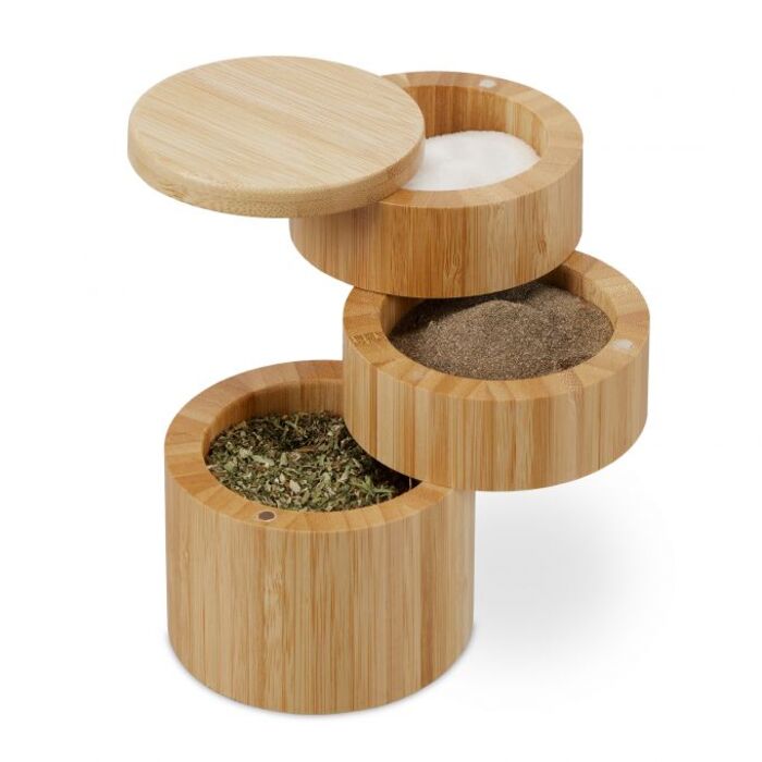 Relaxdays Rotating Salt Container with 3 Compartments