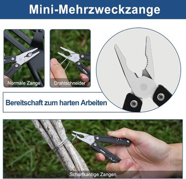 9-in-1 Mini Multitool with Needle-Nose Pliers, Scissors, SIM Extractor, and Screwdriver - For Travel, EDC, TSA Approved, Blade-Free (Mini Sailor Lite)