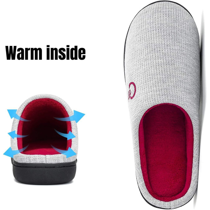 Тапочки додому Mishansha з піною Memory Foam для чоловіків та жінок, сірі, розмір 36-47