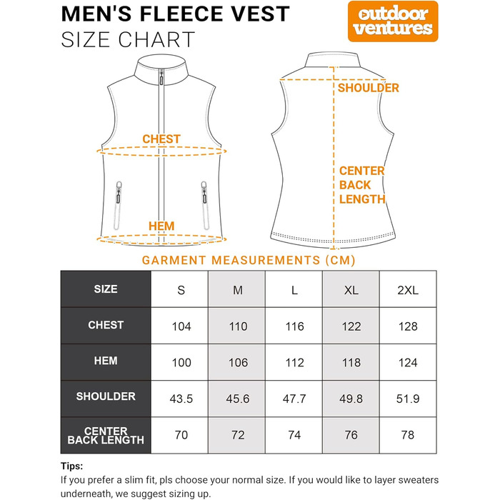Флісова жилетка чоловіча Outdoor Ventures з довгими рукавами, тепла, вітронепроникна, з підкладкою, зимова жилетка, робоча жилетка для чоловіків з кишенями на блискавці (XL, Dim Gray)