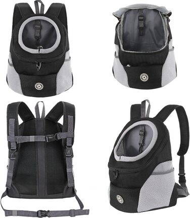 Шлейка для собак та цуценят, переноска-рюкзак для маленьких тварин, чорна (L)