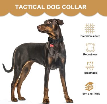 Тактичне нашийник для собак з ручкою, великий, зелений, з нейлону та неопрену, з металевою застібкою, регульований, для великих собак