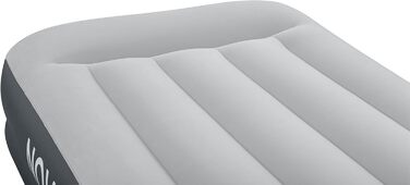 Надувний матрац Novaluxe з вбудованим електронасосом та подушкою, сірий 191x97x38 см