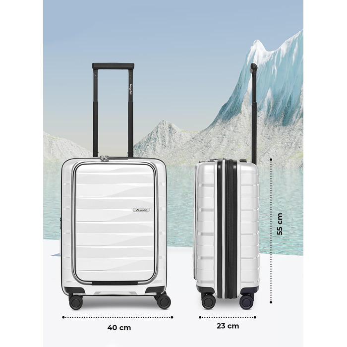 Чемодан середнього розміру з жорстким корпусом, розширюваний | Trolley 45 x 27 x 66 см з поліпропілену | Унісекс, вага 3,7 кг | Подвійні колеса & TSA-замок (Travel) | Відділення для ноутбука (55 см)