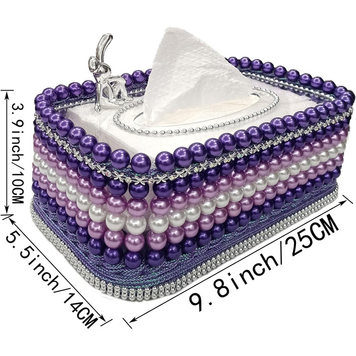 Makeup Tissue Box, Cosmetic Tissue Box, Standard Fashion Tissue Box, Cosmetic Tissue Box, Facial Tissue Dispenser, Cosmetic Tissues Tissue Box for Dining Room Bedroom Office (Purple)