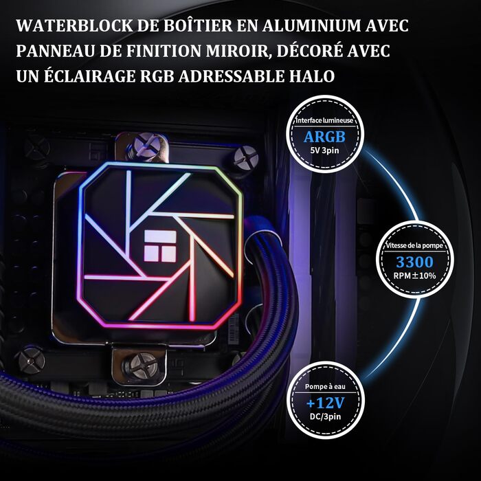Thermalright AQUA ELITE 120 V3: Рідинний кулер для CPU з помпою та вентилятором TL-C12B-S V2 (PWM), сумісний з AMD/Intel