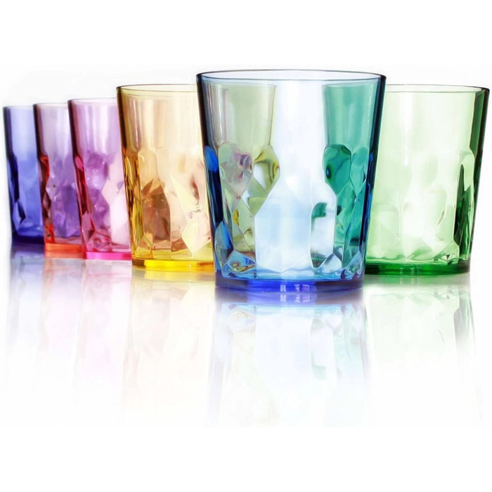 SCANDINOVIA - 400ml Unbreakable Premium Drinking Glasses - Set of 6 - Tritan Plastic Beakers - BPA Free - Dishwasher Safe - Stackable
