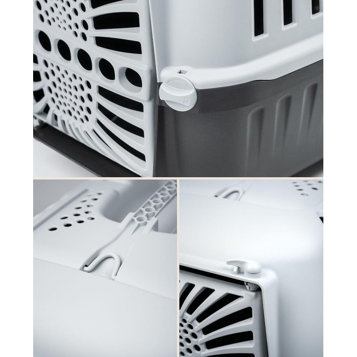 Транспортний бокс для собак Lionto, 55x36x36 см, з ручкою, для собак та котів, до 15 кг, блакитний