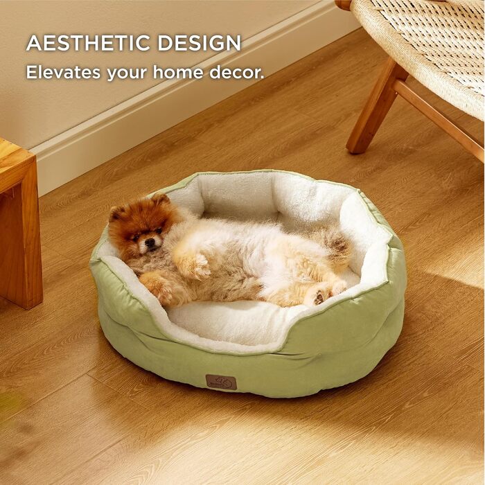 BEDSURE Cat Bed Washable - 63x53x20cm Cat Bed with Reversible Inner Cushion Cat Sleeping Place for Cats or Small Dogs (Light Green, L 63 x W 53 x H 20 cm)