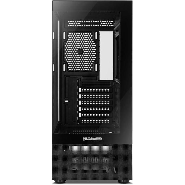 Корпус для ПК NOX Xtreme Products Hummer Vision Black – Mid-Tower ATX/Micro ATX з загартованим склом, підтримка 5 вентиляторів, USB 3.0