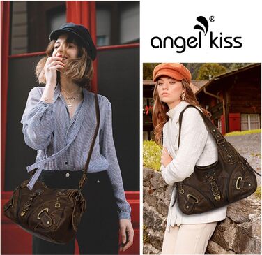 Сумка жіноча Angelkiss Hobo велика, повсякденна, через плече, коричнева (801brown)