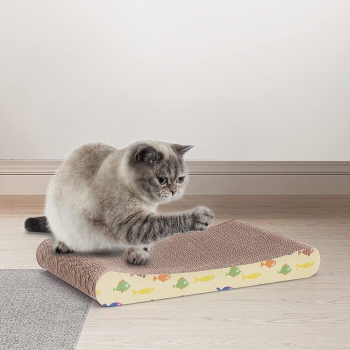 2 x Cat Scratch Board Scratch Cardboard for Cats 2 in 1, Cat Scratcher with Catnip, Recyclable Quality Cardboard Scratch Pad, Scratch Pads Double-Sided Available (1 Piece)