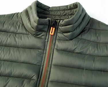 Чоловіча жилетка, утеплена, легка, тепла, для активного відпочинку, без рукавів, зимова, стегана, з коміром-стійкою, слім-силует (6XL, Оливковий (Army Green))