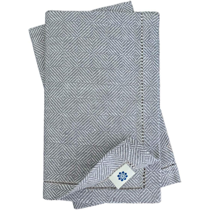 Linen & Cotton Quality - 4 Cloth Napkins, Linen Napkins, Scandi with Hemmed Edge - 100% Linen, Grey (44 x 44cm). Modern for Wedding, Catering, Hotel, Restaurant, Cafe, Dinner Party, Festive Occasions.