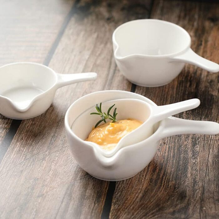 Cabilock 2Pcs Ceramic Sauce Boat Sauce Jug Sauce Bowl Dipping Bowl Porcelain Appetizer Dessert Plate for Salad Soy Tomato Sauce