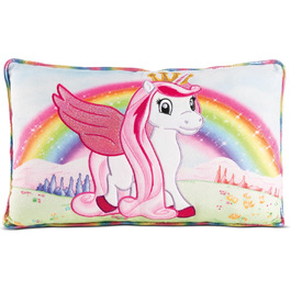 Дитяча подушка NICI Lissy PONY Einhorn Tamani 43x25 см, м'яка кольорова подушка-єдиноріг для дітей і дорослих, для дому, садочка або подорожей