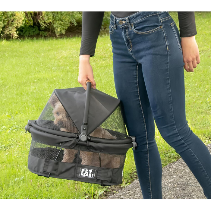 Переноска для тварин Pet Gear View 360: безпечна переноска та автокрісло для собак та котів (15 дюймів, чорний)