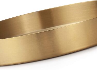 Round Stainless Steel Serving Tray, Gold Jewelry and Makeup Organizer/Candle Tray Gold (22 cm)