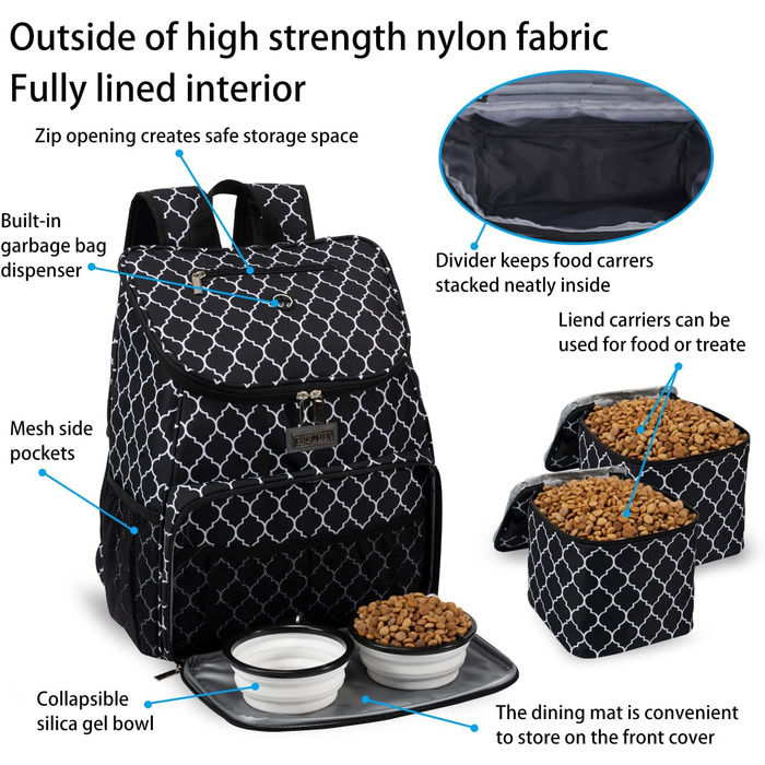 BAGLHER Рюкзак для собак, переноска для подорожей, чорний - Classic
