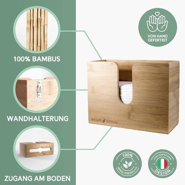 Nature Supplies Wooden Paper Towel Dispenser - Paper Towel Holder with Wall Mount or Tabletop Use, for C-, Z-, or Interfold-Folded Paper Towels