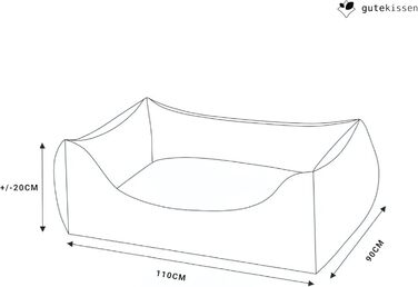 Gutekissen® Шерстяне ліжко для собак середнього розміру - М'яке, зручне, легко миється, сірий колір, розмір 90x75 см