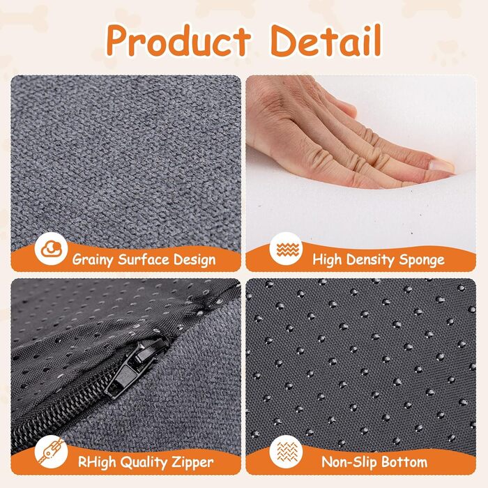 Сходинка для собак Nobleza – 3 сходинки, сіра, 35x56x40 см, для маленьких собак, з миючим покриттям та протиковзким дном