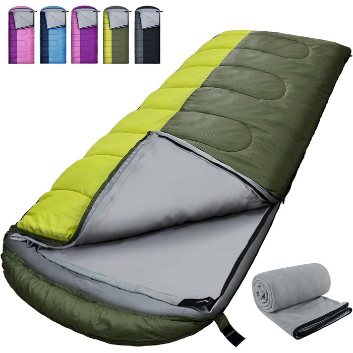 Спальний мішок Outdoor для дорослих, зимовий, 3-4 сезони, водонепроникний, 220x85 см, оливковий, з компресійним мішком