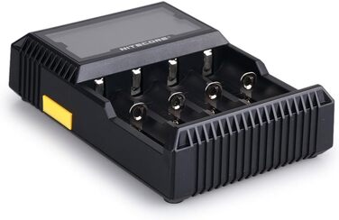 NiteCore D4 EU: Інтелектуальний зарядний пристрій для акумуляторів з LCD-дисплеєм (18650, 18350, 26650, AAA, AA, CR123A)