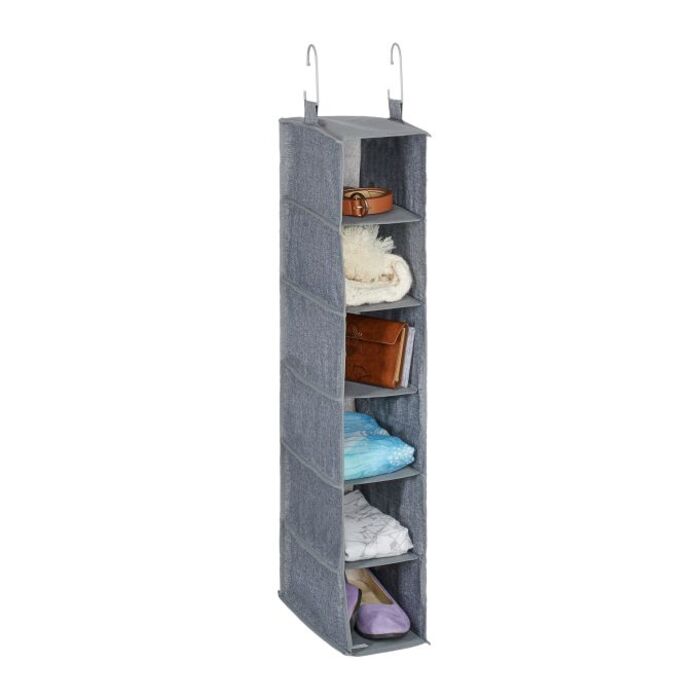 Relaxdays Closet Hanging Shelf with 6 Compartments