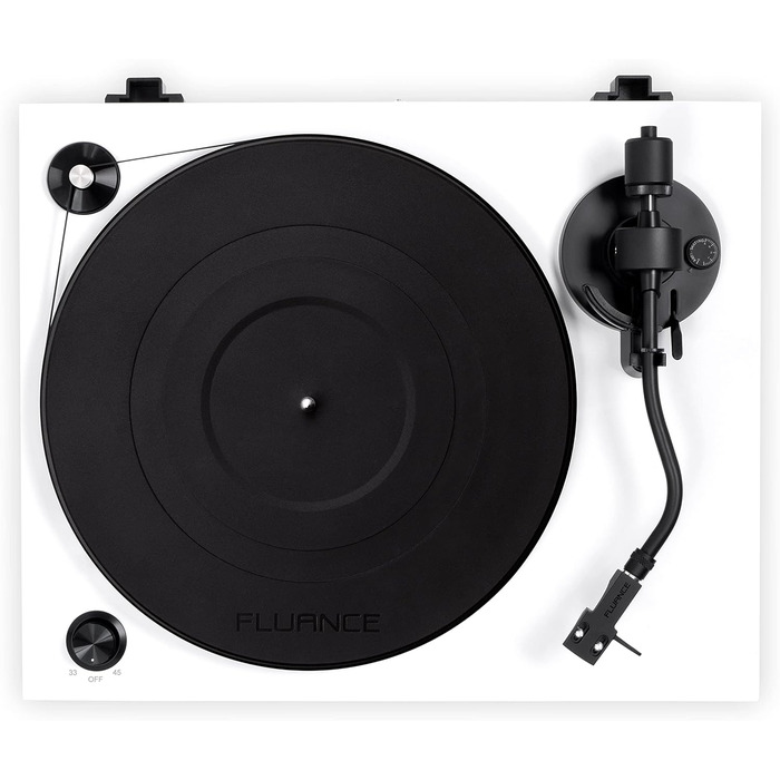 Програвач вінілу Fluance RT82 Referenz High Fidelity з картриджем Ortofon OM10, білий глянцевий лак