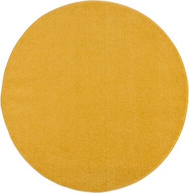 Жовтий килим Kurzflor для вітальні, спальні, офісу, дитячої кімнати та кухні - 120 x 170 см