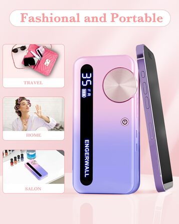 Професійний фрезер для нігтів ENGERWALL 35000 об/хв, акумуляторний електричний фрезер для гелю та акрилу, бездротове манікюрне E-File набір з 7 насадками та 56 шліфувальними бандажами, темно-сріблястого кольору (портативний, акумуляторний - рожево-блакитний)