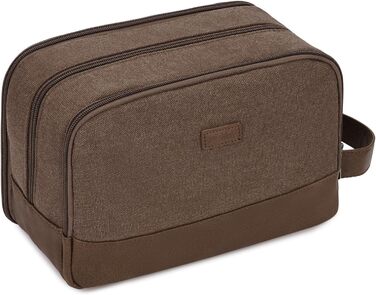 Чоловіча дорожня косметичка WANDF з канвасу, водонепроникна, веганська шкіра, зелений/коричневий колір