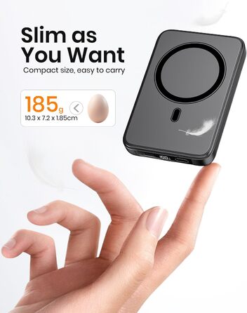 Power Bank A ADDTOP 10000mAh з бездротовою зарядкою та PD 20W - чорний